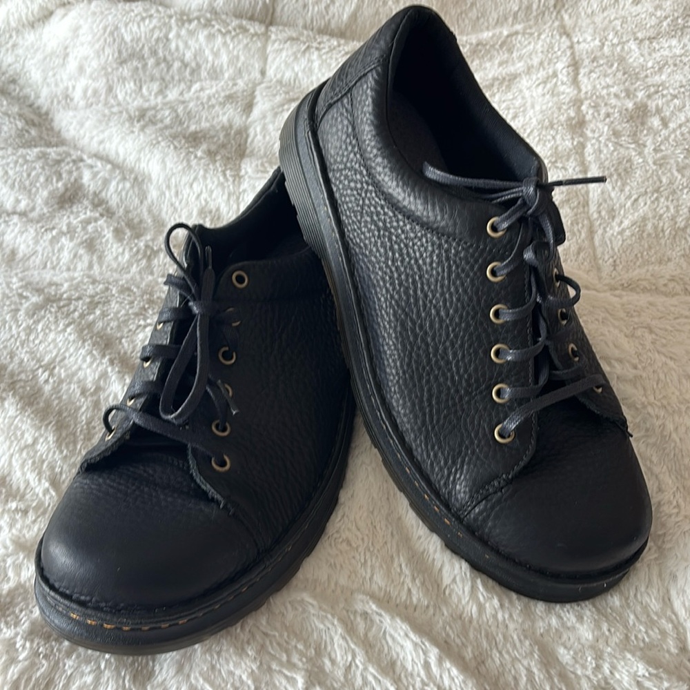 Dr. Martens Black Casual Shoes with Textured Upper and Rounded Toe